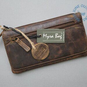 MYRA BAG LEATHER WALLET | OAK FIRE LEATHER WALLET | AGED LEATHER RFID WALLET